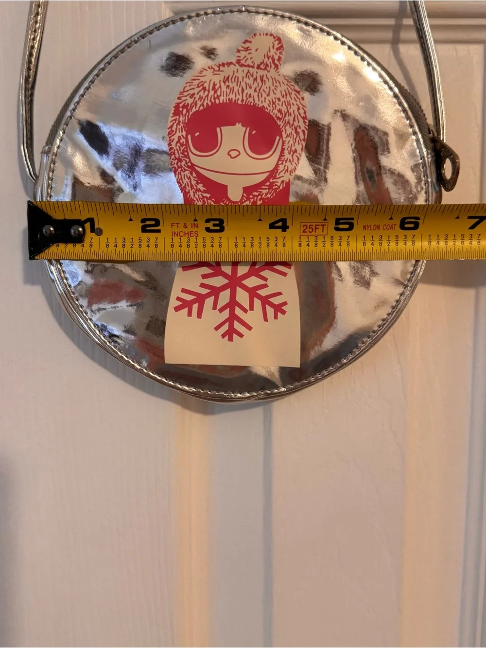 Little Marc Jacobs Silver Round Crossbody with Pink Graphic